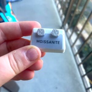 Moissanite Silver Stud Earrings, 925 silver - NWT